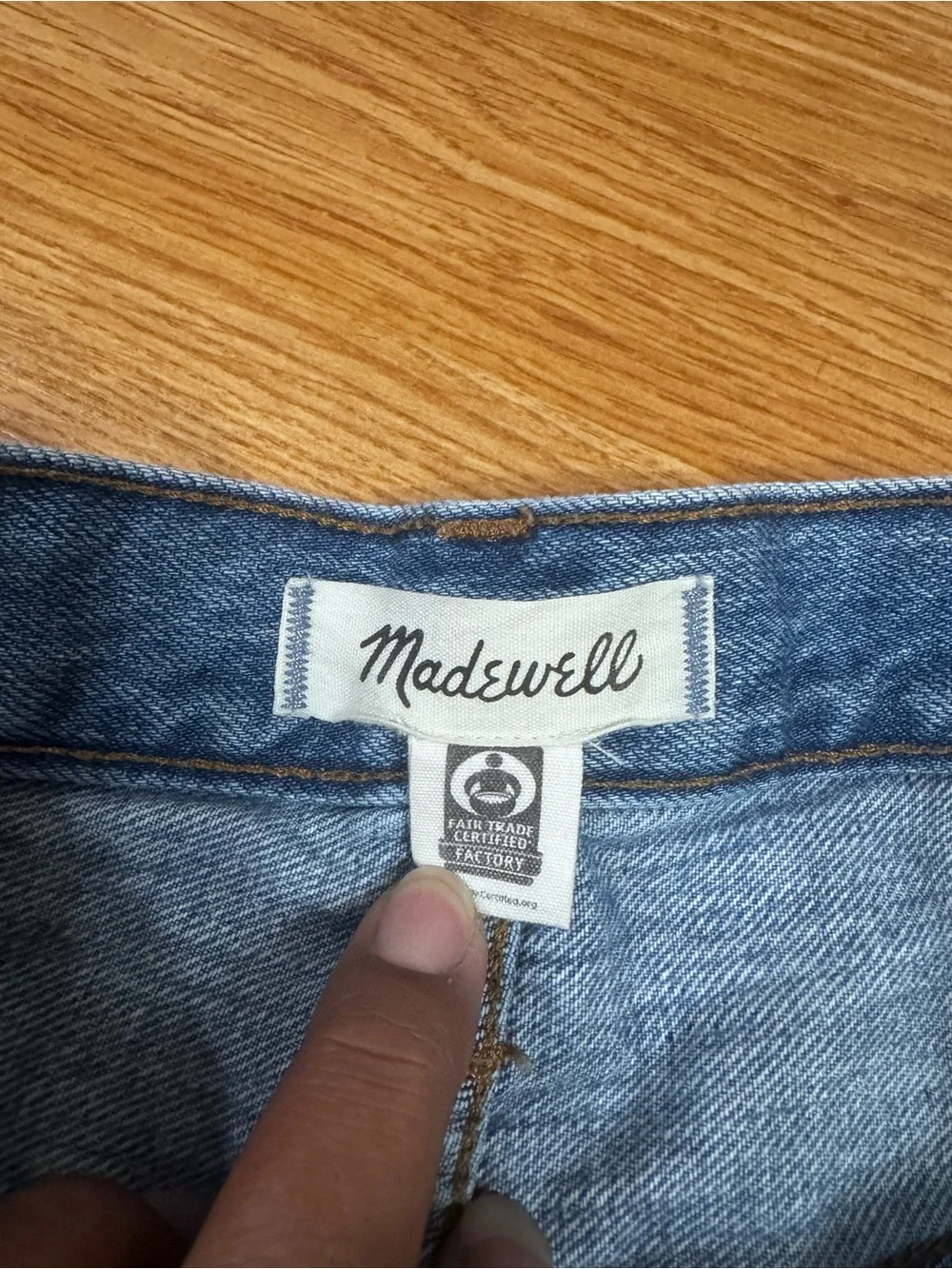 Madewell high-rise long denim shorts